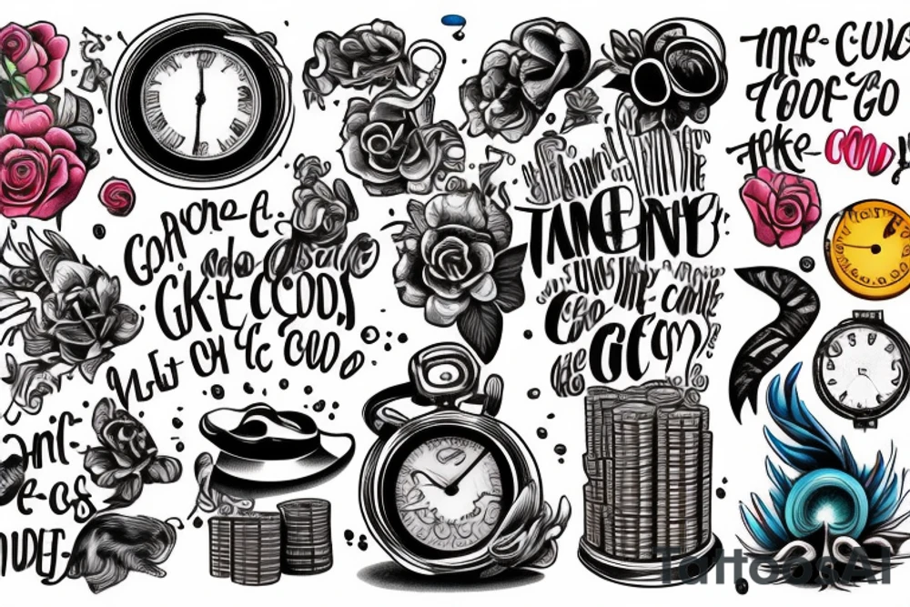 Money goes and comes but time is the only thing that goes so make sure you don’t take it for granted tattoo idea