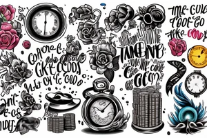 Money goes and comes but time is the only thing that goes so make sure you don’t take it for granted tattoo idea