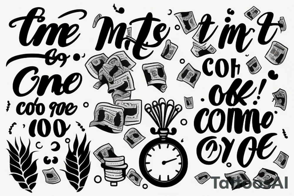 Money goes and comes but time is the only thing that goes so make sure you don’t take it for granted tattoo idea