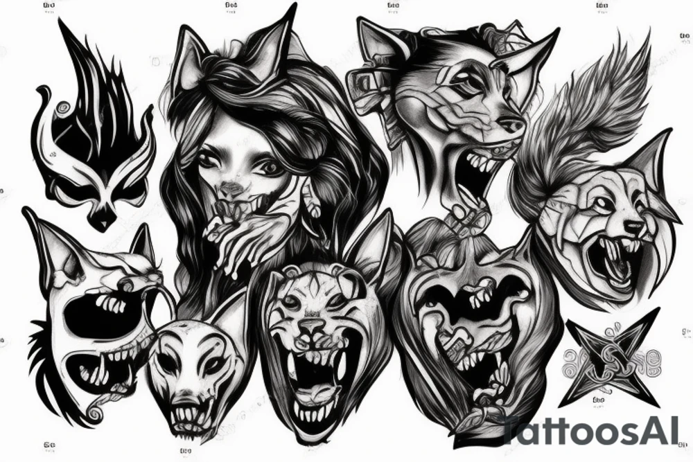 Cerberus three heads tattoo idea