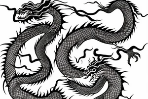 Chinese dragon crawling tattoo idea