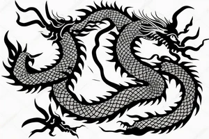 Chinese dragon crawling tattoo idea