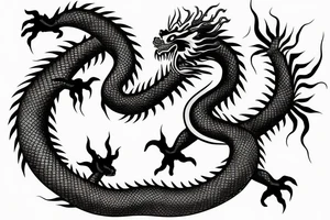 Chinese dragon crawling tattoo idea