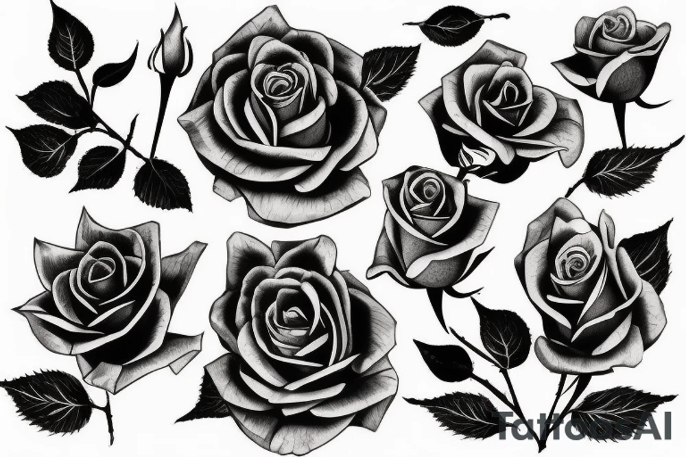 Gothic rose tattoo idea