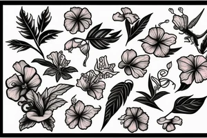 Lizard and hibiscus flower tattoo idea