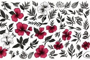 Hibiscus flower and gecko tattoo idea