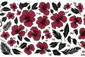 Hibiscus flower with gecko tattoo idea