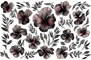 Hibiscus flower with gecko tattoo idea