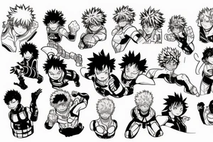 My hero academia line work tattoo idea