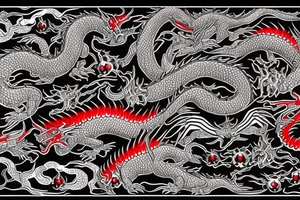 Japanese black and red dragon tattoo idea