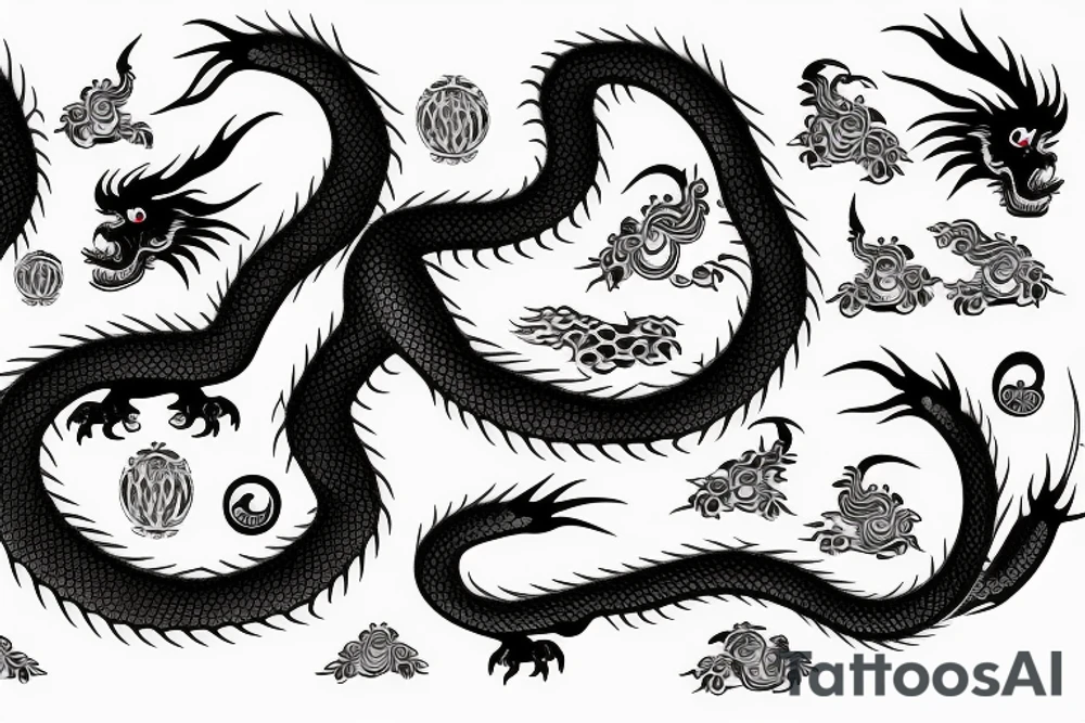 Chinese black dragon tattoo idea