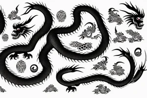 Chinese black dragon tattoo idea