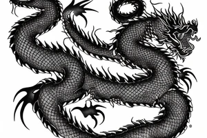 Chinese black dragon tattoo idea