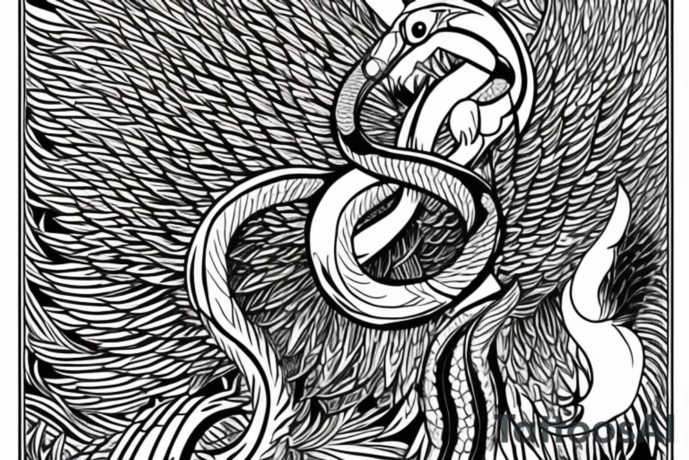 rising phoenix with snake in his claws, wisdom, "Nihal", "Tanav"
for full back tattoo idea