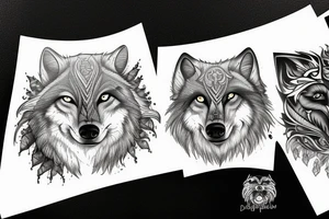 dark wolf tattoo idea