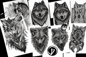 dark wolf tattoo idea