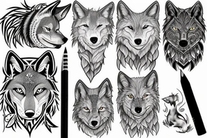 dark wolf tattoo idea