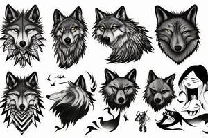dark wolf tattoo idea