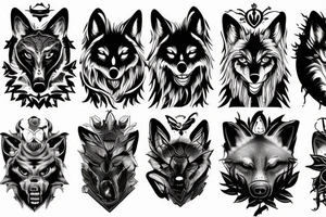 dark wolf tattoo idea