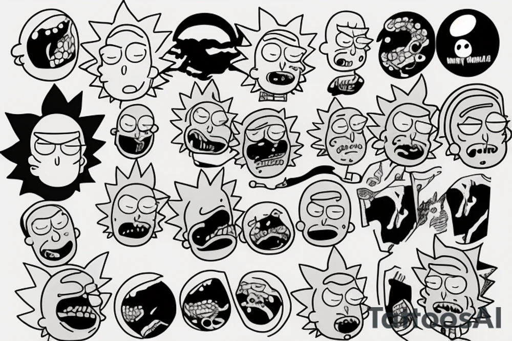 Rick and Morty, small tattoo idea