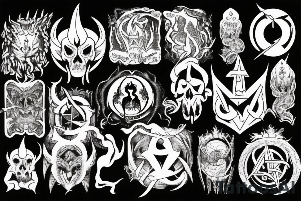 Satanic small tattoo idea