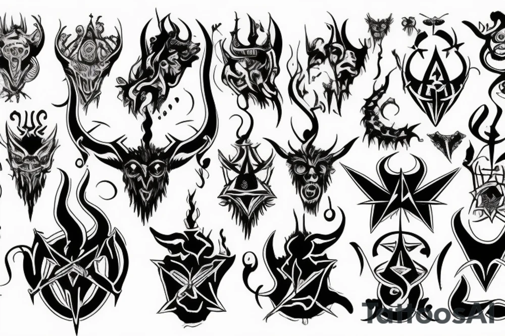 Satanic small tattoo idea