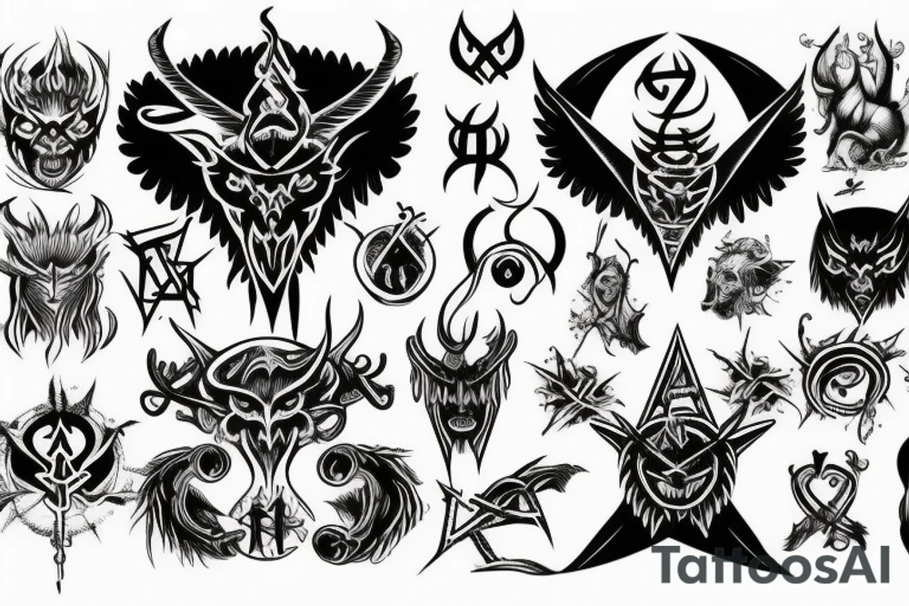 Satanic, small tattoo idea