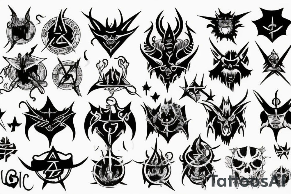 Satanic, small tattoo idea