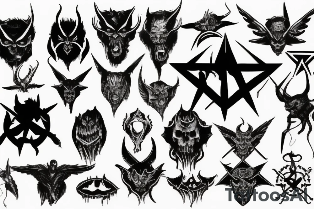 Satanic, small tattoo idea