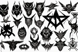 Satanic, small tattoo idea