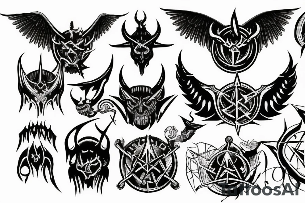 Satanic, small tattoo idea