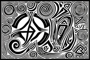 Tribal swirl rune witchcraft tattoo idea