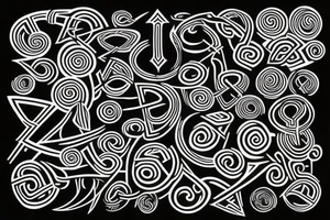 Tribal swirl rune witchcraft tattoo idea