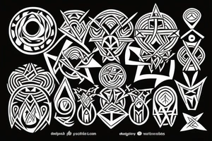 Tribal witchcraft tattoo idea