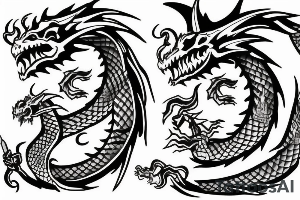 dragon from wrist to shoulder tattoo idea
