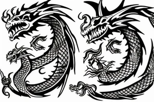 dragon from wrist to shoulder tattoo idea