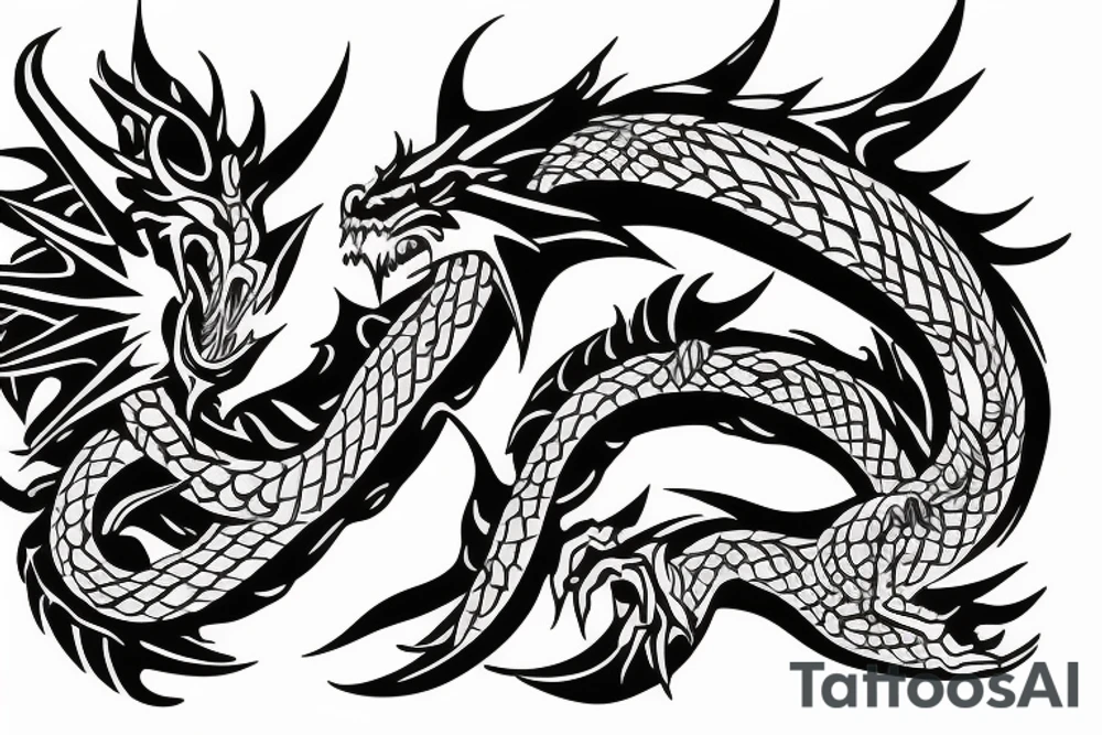dragon from wrist to shoulder tattoo idea