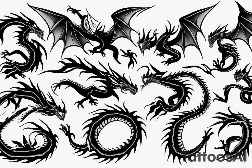 dragon from wrist to shoulder tattoo idea