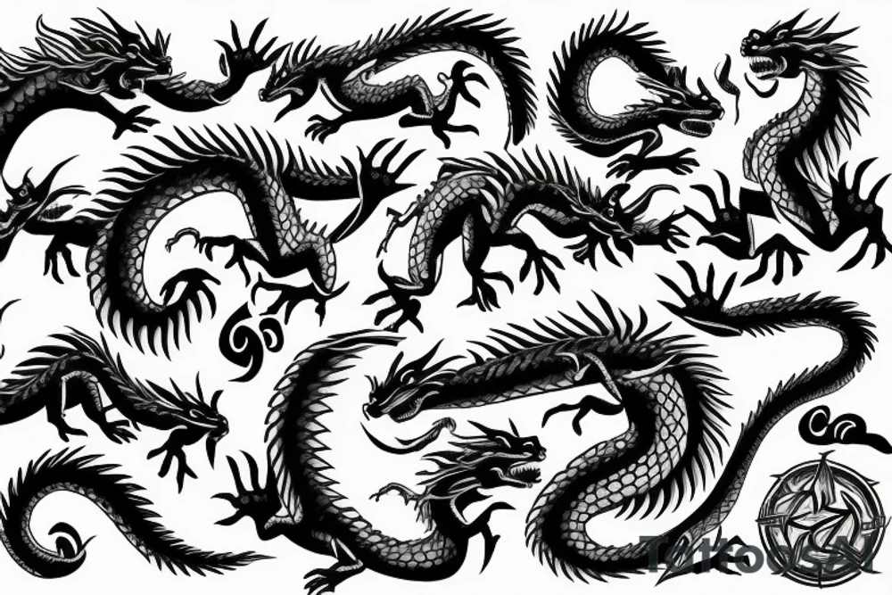 dragon from wrist to shoulder tattoo idea