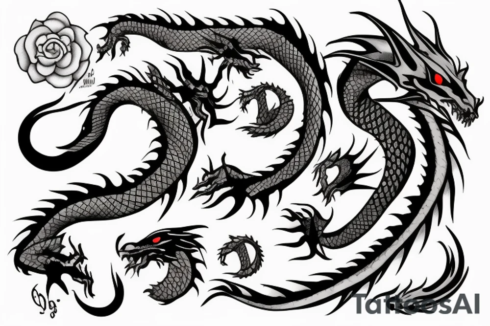 a dragon tattoo that wraps around the arm from the wrist to the shoulder tattoo idea