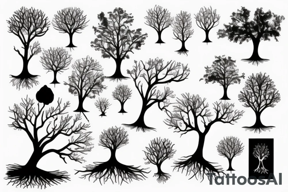 tree hangin his roots from shoulder to the wrist tattoo idea