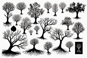 tree hangin his roots from shoulder to the wrist tattoo idea
