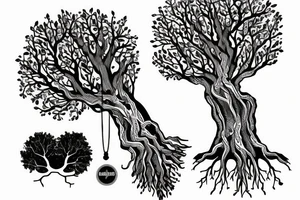 tree hangin his roots from shoulder to the wrist tattoo idea