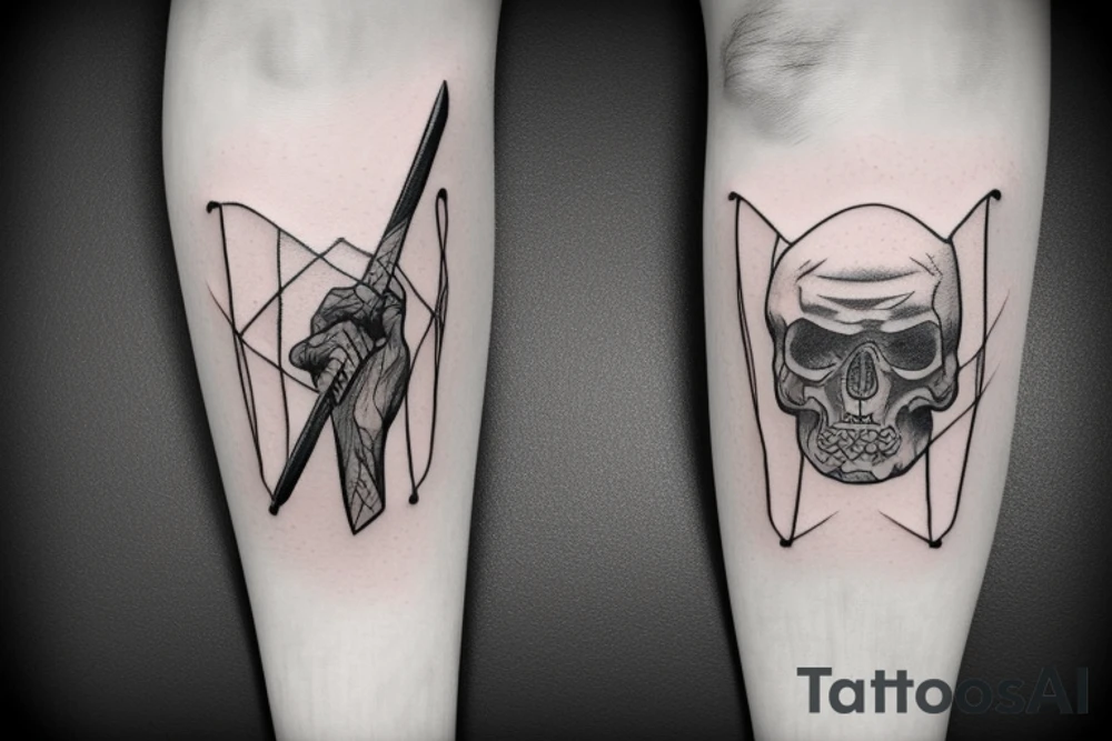 Realism dark art Oden holding hammer tattoo idea