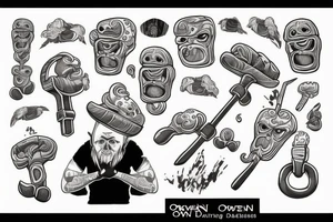 Owen holding hammer tattoo idea