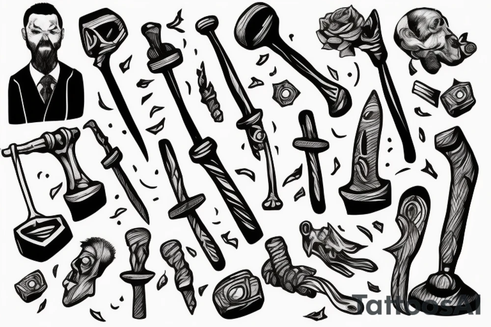 Owen holding hammer tattoo idea