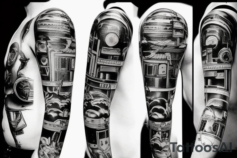 Cyberpunk fireman tattoo idea