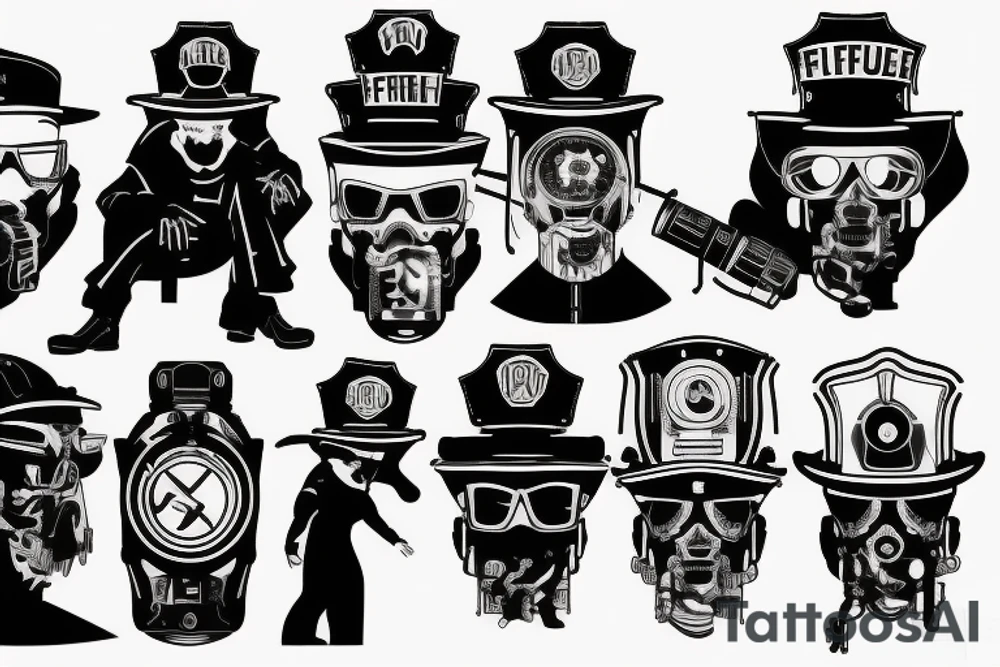 Cyberpunk fireman tattoo idea