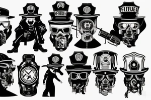 Cyberpunk fireman tattoo idea