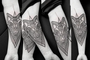 Goat with strong horns tattoo idea